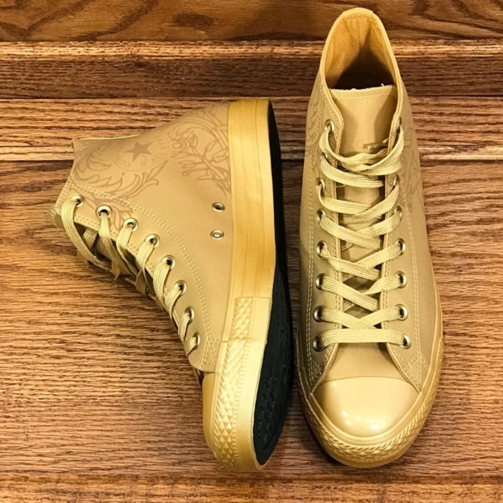 Converse CTAS Hi Gold Wheat Gold Shoes - Picture 4 of 7